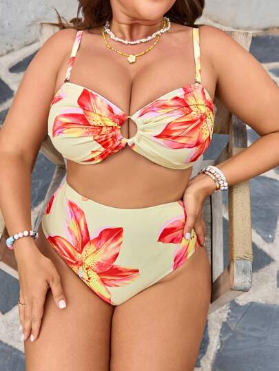 Swim Mod مجموعة بيكيني شاطئي مثير للمرأة ذات المقاسات الكبيرة