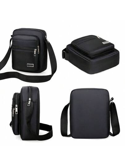 حقيبة رسول معدنية ثلاثية الطبقات للرجال كروس بودي حقيبة الكتف، حقيبة صغيرة معلقة للرجال للعمل والأعمال، حقيبة مقاومة للماء، حقيبة جانبية