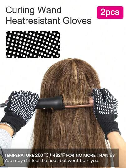 زوج من قفازات سيليكون مبطن مزود بنقاط سيليكونية مضادة للانزلاق ومقاومة للحرق من الجانبين، مناسبة للتجعيد والفرد بالحرارة، مقاومة للحرارة مع العزل الحراري، يمكن أيضًا استخدامها في الشواء، وهي خاصة بالشعر