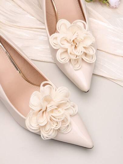 2 قطعة قابلة للإزالة بشكل زهرة المشمش، اكسسوارات زخرفة الحذاء DIY، أنيقة وعصرية لأحذية ذات كعب عال والأحذية الشبشب وأحذية العرائس ونساء