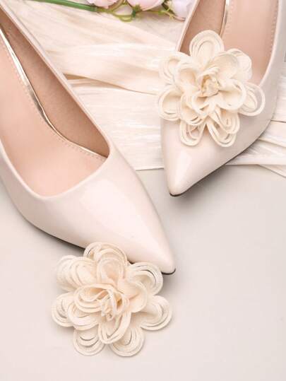 2 قطعة قابلة للإزالة بشكل زهرة المشمش، اكسسوارات زخرفة الحذاء DIY، أنيقة وعصرية لأحذية ذات كعب عال والأحذية الشبشب وأحذية العرائس ونساء