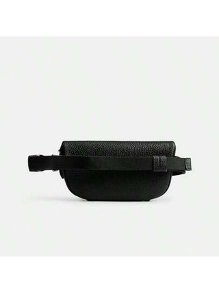 Coach حقيبة كتف جلدية سوداء، حقيبة كروس بودي، حقيبة صدر، حقيبة ظهر للرجال مع حزام قابل للتعديل