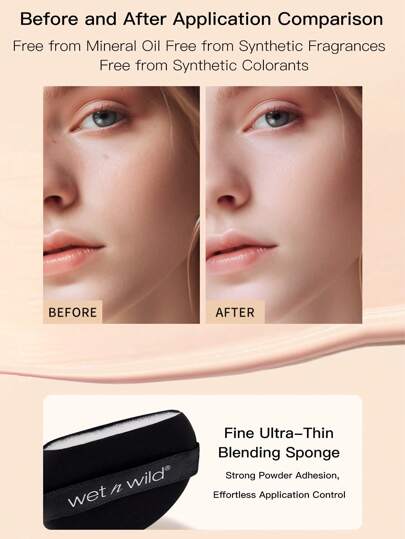 wet n wild كريم أساس وسادة التركيز على الصور من ويت اند وايلد وكريم أساس سائل معزز للترطيب بلمسة نهائية مثالية - يدوم طوال اليوم - بورسلين - 15 جم