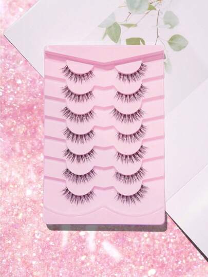 7 أزواج من رموش مين صناعية ثلاثية الأبعاد مخملية وناعمة، مثالية للاستخدام اليومي، ليلة المواعدة، العطلات، الحفلات، الزفاف، العمل والمكياج الربوبي