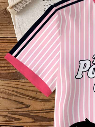 تيشيرتات بناتي THE POWERPUFF GIRLS X قميص قصير الأكمام للبنات المراهقات بنمط الشرائط والأزهار والفقاعات والزنبق