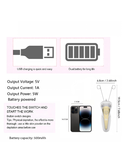 مزيل شعر يعمل بالبطارية قابل للشحن عبر USB ويحتوي على شاشة عرض للبطارية، سهل الاستخدام، يستخدم على الوجه والأيدي والساقين والبيكيني، ضروري لإزالة الشعر
