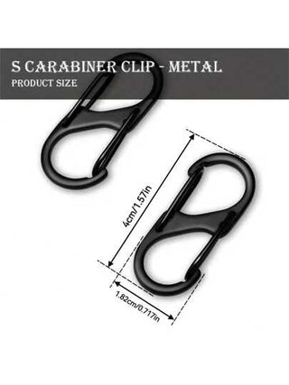 عبوة من 10 خطاطيف على شكل حرف S، كبيسات مزدوجة - آمنة وموثوقة، مناسبة للديكور والتثبيت - سبيكة الزنك، محمولة للتخييم والتنزه والجري والرياضات الخارجية