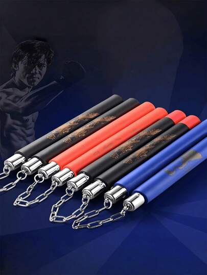 1 قطعة من نونشاكو التنين الرغوي، مناسب لممارسة تايكواندو للمبتدئين، نونشاكو مزدوج من الرغوة، عصي تمرين تايكواندو، عصي لياقة بدنية للدفاع عن النفس