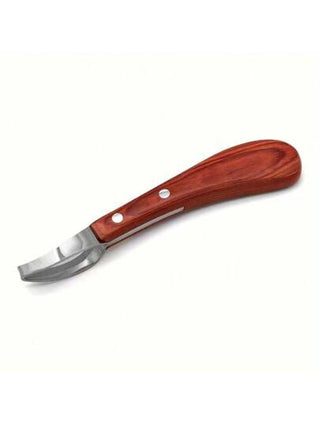 سكين حافر الخيل المحترف، من الفولاذ المقاوم للصدأ، مع مقبض خشبي إرجونوميكي، مثالي لتقليم وعناية حوافر الخيول، أداة بيطرية لصيانة حوافر الخيول