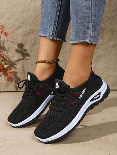 أحذية رياضية سهلة الارتداء سوداء للنساء عام 2025 ، قابلة للتنفس مناسبة للجري والمشي ، مريحة للأنشطة الخارجية في الربيع والصيف ، مناسبة للنساء الشابات والمتوسطات والكبيرات في السن