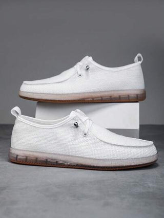 حذاء مسامي بدون كعب كاجوال للرجال - مواد علوية قوية ومتعددة الاستخدامات، وبطانة داخلية قماشية مريحة، شاملة للربيع والصيف والخريف، مناسب للمكتب والمناسبات شبه الرسمية والاستخدام اليومي، مريح وقوي