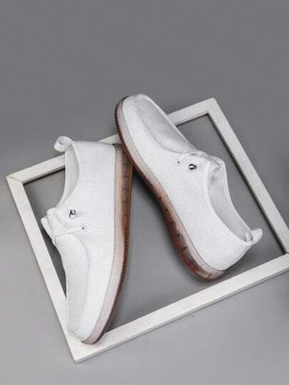 حذاء مسامي بدون كعب كاجوال للرجال - مواد علوية قوية ومتعددة الاستخدامات، وبطانة داخلية قماشية مريحة، شاملة للربيع والصيف والخريف، مناسب للمكتب والمناسبات شبه الرسمية والاستخدام اليومي، مريح وقوي