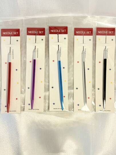 5 قطع من أدوات قلاب الكروشيه ذات القبضة الناعمة، لصنع الباروكات والحرف اليدوية كالنسيج والخرز، متعددة الألوان