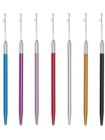 5 قطع من خطاطيف الكروشيه، أدوات خطاطيف للمسك المريح لصنع الباروكات، النسيج، حرف الخرز، بخمسة ألوان