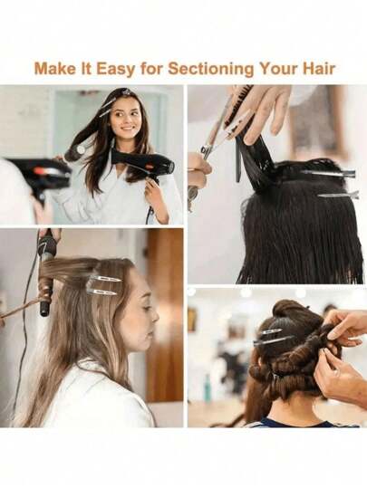 50 قطعة دبابيس شعر معدنية متجعدة 6 سم للسيدات المحترفات، قابلة للتثبيت لصالون التجميل، أداة DIY لملحقات الشعر