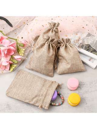 10/20 طقم أكياس هدايا من كتان عالي الجودة، أكياس هدايا قابلة لإعادة الاستخدام بمقاس 4 * 6 بوصة، أكياس كتان، هدايا زفاف، تخزين مستحضرات التجميل والمجوهرات، أكياس حلوى، أكياس مجوهرات الحفلات، عيد الحب، أكياس اشغال يدوية، عيد الميلاد