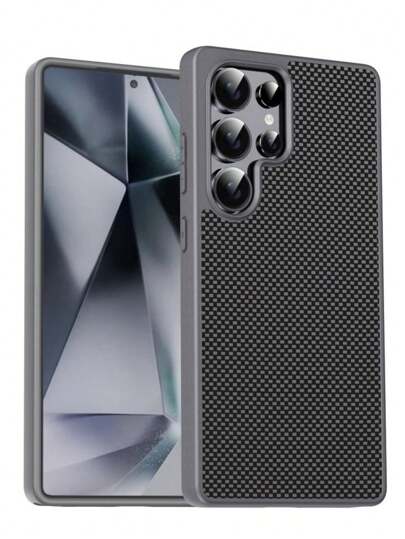 غطاء هاتف من الكربون المطفأ متوافق مع سامسونج جالاكسي S25 و S24 و S23 الترا و S23 بلس و S23