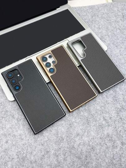 غطاء هاتف من الكربون المطفأ متوافق مع سامسونج جالاكسي S25 و S24 و S23 الترا و S23 بلس و S23