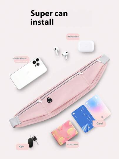 حزام رياضي محترف للجري - ذو سحاب آمن إغلاق قابل للتعديل، مناسب للجيم والتنزه والأنشطة الخارجية - جيب مخفي للهاتف للرجال والنساء ، حقيبة خصر أنيقة | حزام كتف قابل للتعديل ، حقيبة لياقة