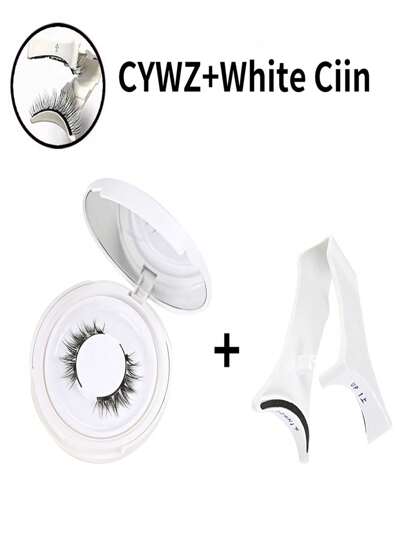 زوج رموش مغناطيسية زائفة، مظهر طبيعي للمكياج، قابلة لإعادة الاستخدام بدون صمغ، شديدة الرفرفة والكثافة، قابلة للتخصيص بالطول، مناسبة للعيون الحساسة