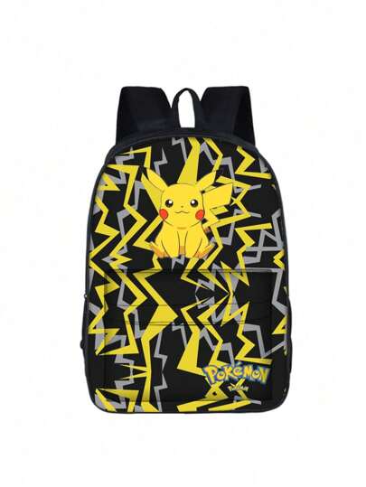 bandai حقيبة ظهر خفيفة الوزن للاستخدام الخارجي مطبوعة بطباعة كارتون بيكاتشو، حقيبة ظهر طلابية، عدة أقلام ألوان للأولاد والبنات، حقيبة ظهر كرتونية جذابة، أحمر شفاه، فرشاة، فرشاة، منتجات العناية بالبشرة، الهاتف المحمول