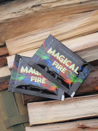 أكياس تغيير لون اللهب، مثالية لألوان اللهب السحرية المتغيرة للتخييم وحفلات الشواء والمواقد وأماكن الحريق الخارجية، إكسسوارات للحرائق لإنشاء مفاجأة وأجواء