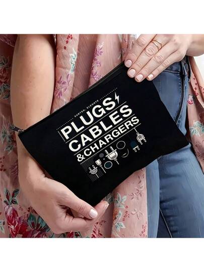 1 قطعة محفظة إعادة استخدام الكابلات الشحن والمستحضرات التجميلية، هدية سفر محمولة مناسبة للنساء والأخوات والبنات