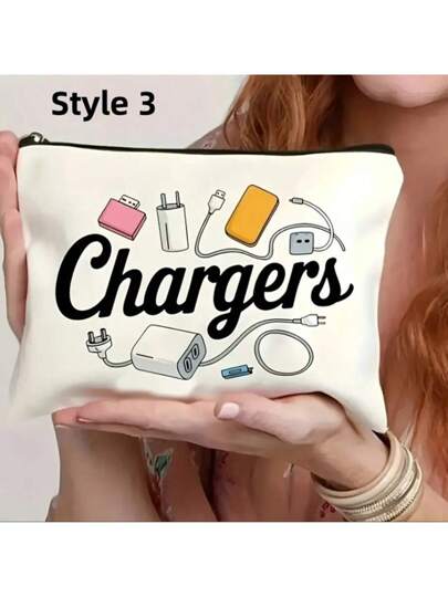 1 قطعة محفظة إعادة استخدام الكابلات الشحن والمستحضرات التجميلية، هدية سفر محمولة مناسبة للنساء والأخوات والبنات