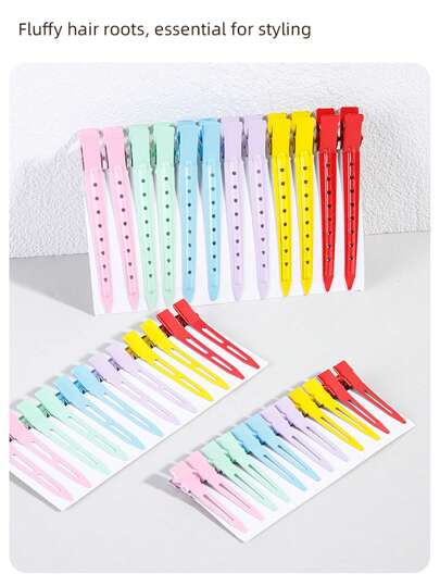 24 قطعة أو 36 قطعة أو 48 قطعة من مشابك البطة، مشابك ذات تاج عالي، مشابك ملونة، مشابك لتثبيت الشعر بلا آثار ، مناسبة لتصفيف الشعر وصبغه ، وتطبيق المكياج