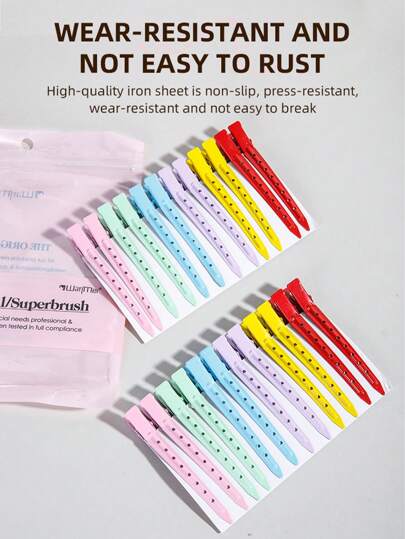 24 قطعة أو 36 قطعة أو 48 قطعة من مشابك البطة، مشابك ذات تاج عالي، مشابك ملونة، مشابك لتثبيت الشعر بلا آثار ، مناسبة لتصفيف الشعر وصبغه ، وتطبيق المكياج