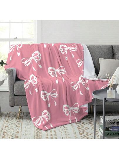 بطانية وردية رقيقة وفاخرة مع طبعات فراشات مزاد بالإبرة - مزاد وخفيفة ودافئة، مصنوعة من البوليستر، مناسبة للديكور الربيعي والهدايا، بطانية بطراز رجعي