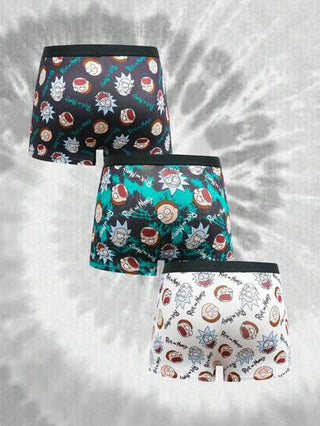 Rick and Morty X SHEIN سروال داخلي للرجال مطبوع بنقشات كرتونية