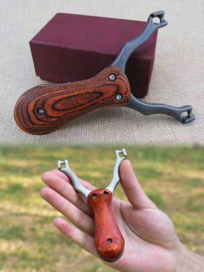 1 قطعة من المقلاع القابل للطي من الفولاذ المقاوم للصدأ، للاستخدام الخارجي، يأتي مع 1 حزام مطاطي مطابق، محمول، مناسب لممارسة إطلاق النار خارج المنزل والمسابقات، ويمكن تقديمه كهدية عيد ميلاد أو مناسبة عطلة للأصدقاء والعائلة