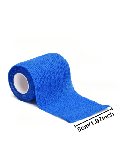 قطعتين من شريط الرياضة 5 سم * 50.1 سم أنبوبي لاصق مرن لدعم وثبات القدم والوقاية من الإصابات - أبيض، أسود، أزرق، بيج - شريط دعم مرن للقدم