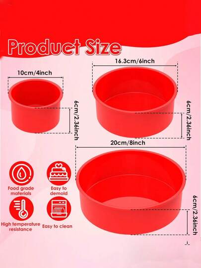 SHEIN مجموعة 3 أو 1 قالب كيك من السيليكون غير لاصق مقاوم للحرارة قابل للطي، قوالب ورقية متنوعة الأحجام لكب كيك، قالب خبز قابل لإعادة الاستخدام مناسب لعمل المافن والكيك النمط والشيز كيك وكيك الحلوى المهلبية،اكسسوارات الفرن، أدوات الخبز، أدوات مطبخ صغيرة