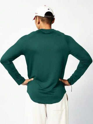 Manfinity Sport Corelite قميص رياضي بأكمام طويلة وذات لون سادة للرجال