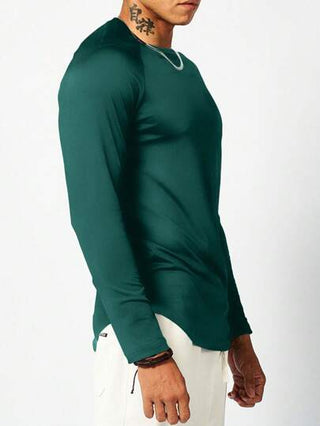 Manfinity Sport Corelite قميص رياضي بأكمام طويلة وذات لون سادة للرجال