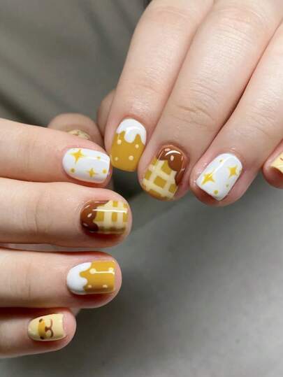 Sanrio قطعتان ملصقات أظافر جميلة بتصميمات سانريو ل- Pompompurin الأصفر المجسم 5D عبارة عن لواصق لديكورات الأظافر ، اكسسوارات فنون الأظافر للنساء والفتيات