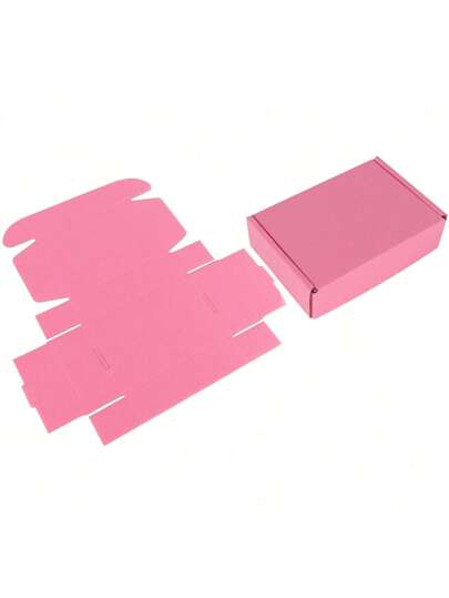 10 قطعة من علب التعبئة لصناديق البريد الصغيرة الجميلة باللون الوردي بأبعاد 5.12x3.15x1 بوصة، علب تغليف الأعمال الصغيرة، علب مقواة للحرف والمهرجانات والهدايا من (وردي) يمكن أن تحمل الكتب والألعاب والأدوات وغيرها