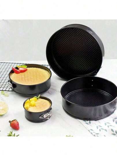 1/3 قطع صينية كعكة عيد الميلاد قاعدة قابلة للإزالة من الصلب الكربوني السميك ، صينية خبز غير لاصقة مع مشابك ، صينية خبز متعددة الإستخدامات