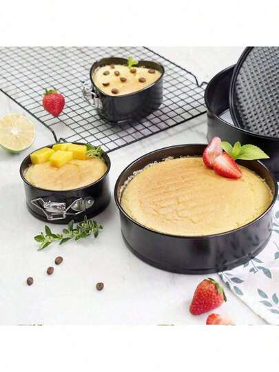 1/3 قطع صينية كعكة عيد الميلاد قاعدة قابلة للإزالة من الصلب الكربوني السميك ، صينية خبز غير لاصقة مع مشابك ، صينية خبز متعددة الإستخدامات