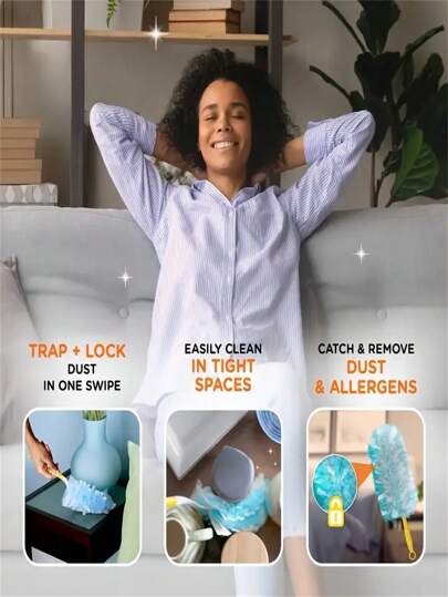 10/20 قطعة من الممسحات الإستاتيكية لإزالة الغبار، رأس مسطح من ألياف دقيقة، مناسبة لتنظيف المنزل، المكتب، النوافذ، السجاد، رأس التنظيف قابل للاستبدال، ممسحة من القماش اللا منسوج