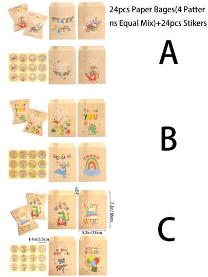 24/48 قطعة شكرا على أكياس ورق كرافت باللون المميز، أكياس هدايا لعيد الميلاد ديناصورات نمط جميلة، أكياس هدايا حفلات زهور عتيقة ، توريد بسكويت وحلوى، أكياس تسوق، أكياس حفلات، أكياس هدايا حفلات أعياد الميلاد والزفاف، أكياس حمل من القماش، هدايا الحفلات، ديكور