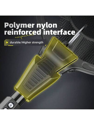 YUZHIYUAN شبكة صيد ثلاثية الأضلاع، قابلة للطي، خفيفة الوزن وقوية مع مقبض من مطاط مضاد للانزلاق، مع مشبك حزام وحبل مرن مدمج، معدات الصيد، شبكة صيد قابلة للطي مع مقبض، شبكة صيد قابلة للانهيار، شبكة صيد صغيرة - هدية للرجال