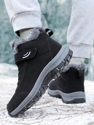 بوت ثلج معزولة مبطنة للمقاسات الكبيرة ، بوت شتوية قصيرة جديدة لكبار السن موديل 2024، بوت رياضية متوسطة السمك مدفأة للشتاء، بوت ثلج مشتركة بين الجنسين