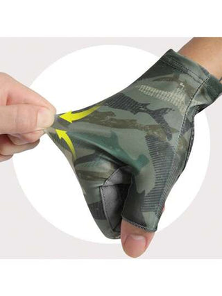 قفازات صيد للاستخدام في الهواء الطلق، مضادة للانزلاق وتنفس، قفازات صيد نصف أصبع للكياك والتجديف بالخارج