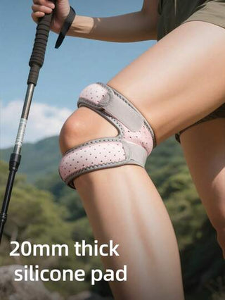 GOLOVEJOY 1 قطعة دعامة ركبة رياضية مع حزام للغطاء الركبي، مضادة للرطوبة، قابلة للضبط، تصميم مدمج مناسب للجري والقفز بالحبل والتخييم والتنزه