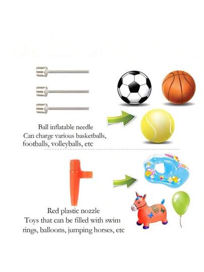 5 قطع مجموعة بطاقة ورقية متعددة الوظائف مع كرة السلة وكرة القدم قابلة للنفخ، محول الهواء، ونتوء بلاستيكي من نوع كرة السلة عالمي الاستخدام