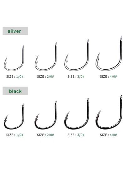 PROBEROS Proberos 10 قطعة / صندوق، خطاطيف صيد السمك عالية الكربون، خطاطيف صيد الكارب المسننة، خطاطيف صيد قوية وذات دوام