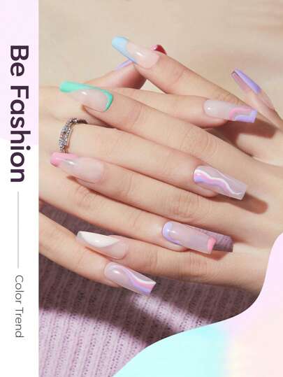 طقم طلاء أظافر جيل بألوان الماكرون 1 قطعة، جيل غرين أظافر صيفي لامع، مجموعة أدوات طلاء الأظافر بالأشعة فوق البنفسجية LED، جل شبه دائم القاعدة والطبقة العلوية